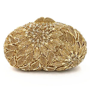 Luxury Crystal Clutch Purse Evening Bags Clutches Rhinestone Women Party Bag Diamond Leaves Shoulder Bags