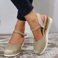 Women Closed Toe Wedge Sandals Women Buckle Strap Gladiator Shoes Woman Fashion Platform Sandals