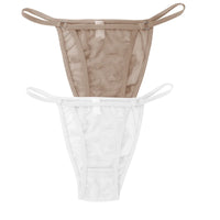 2PC Lace Thongs Panties Women Underwear Sexy Thongs Woman Low Waist Solid Underwear Seamless Female Underpants Lingerie