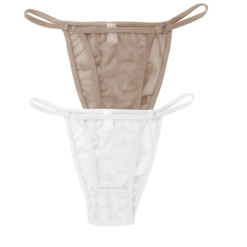 2PC Lace Thongs Panties Women Underwear Sexy Thongs Woman Low Waist Solid Underwear Seamless Female Underpants Lingerie