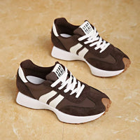 Retro Platform Women's Sneakers Summer Casual Patchwork Leather Sneakers Women's Outdoor Casual Comfort Shoes
