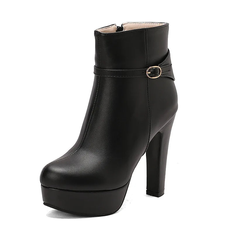 Knight Women's Boots Zip Low Tube Thick Heel Chunky High Heel Fashion Boots s Women's Shoes - Natalia Home Fashion