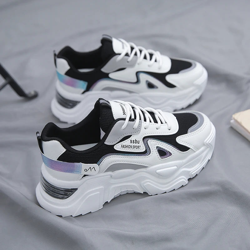 Style Women's Sports Shoes Platform Flat Shoes Women's Shoes Green casual sneakers Women's Thick Sole Sports Shoes