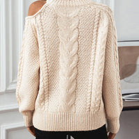 Solid Sweater Women O Neck Off Shoulder Pullover Simple Long Sleeve Knitted Jumpers Elegant Sweaters