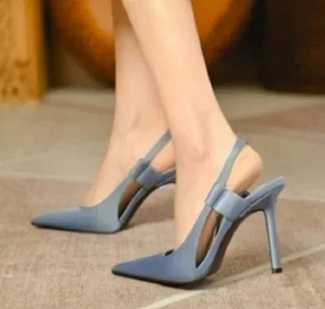 Women Sling back Sandals Pointed Toe Slip on Thin High Heel Ladies Elegant Pumps Shoes Sandals