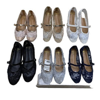 Ultra Soft Lace Breathable Flat Bottom Women's Shoes Quality Women's Casual Shoes Low Heel Floral Pattern