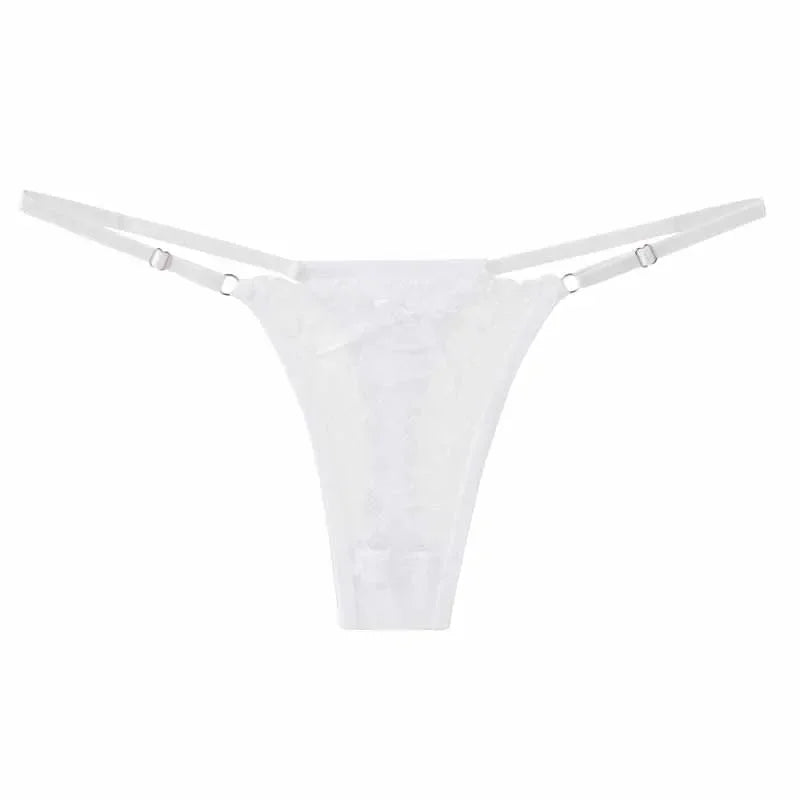 Lace Underwear For Women Low Rise Adjustable Waist Thongs Sexy G-String Female Breathable Underpants Lingerie