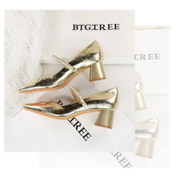 Heels Women Fashion CRYSTAL Pearl Pumps Square Toe Stripper Elegant Party Square Heel Ladies Shoes