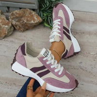 Retro Platform Women's Sneakers Summer Casual Patchwork Leather Sneakers Women's Outdoor Casual Comfort Shoes