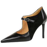 Women Pumps Suede and PU Leather Design Retro High Heels Ladies Shoes Stilettos Women Heels