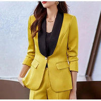 Elegant Casual Fashionable Women's Semi formal Suit Cotton Suit Jacket Matching Set Business Attire High End Workwear