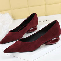 Retro Pointed Toe Suede Low Heel Shoes Shallow Mouth Hollow Heel Pedicure Shoe Daily Versatile Temperament Women's Shoes