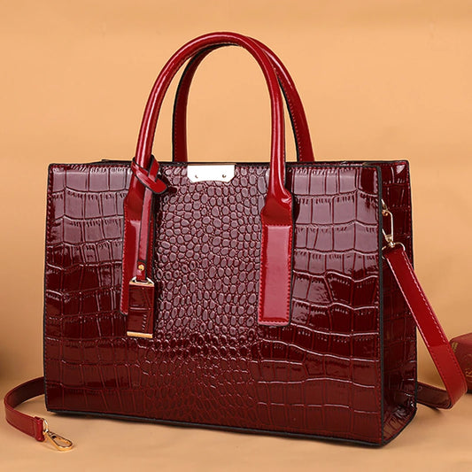 Luxury Handbags Alligator Designer PU Patent Leather Crossbody Bag For Women Tote Retro Ladies Messegner Shoulder Bags Bolsa Sac