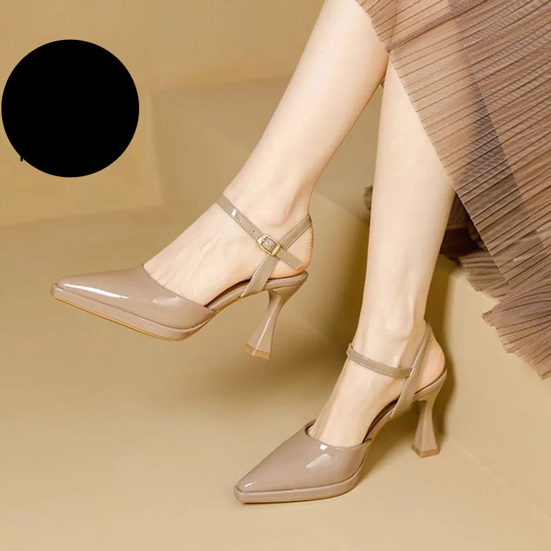 High Heels Sandals Women Fashion Solid Color Heels Sandals Pointed Toe Stiletto Ladies Commuting Single Shoes
