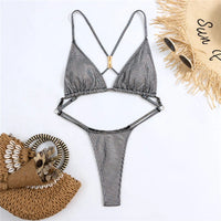 Women One Piece Swimsuit Bling Swimwear Backless Mono Bikini Feminine Bodysuit Female Bikini