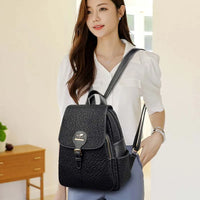 Women's Fashion Luxury Designer Leather Backpacks Large Capacity Zipper Shoulder Bags Female School Bag Travel Bag pack