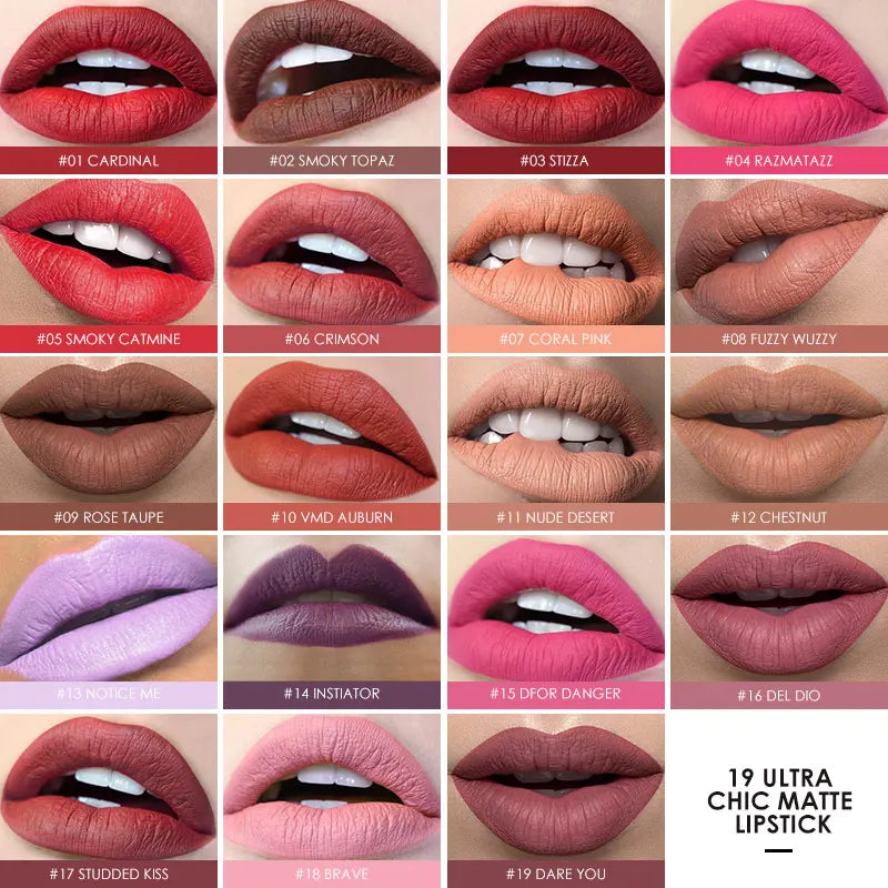 Matte Lipstick many Colors Waterproof Matte Lipsticks Soft Texture Lip Stick Cosmetic Sext Red Nude Lip Makeup