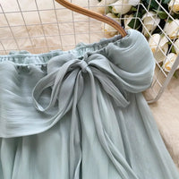 Blouses Design Sense Niche Chic Off Shoulder Shirt Women's French Gentle Style Loose Versatile Western-style Flowing Mesh Top