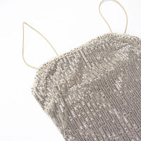 Strap Bead Glitter Dress for Women Hot Girl Sexy Long Dress Kaftan Style Summer Long Dress