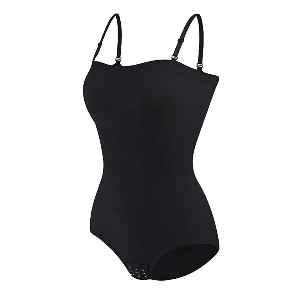 Strapless Short Bodysuit for Women Tummy Control Shapewear Seamless Sculpt Body Shaper with Removable Straps