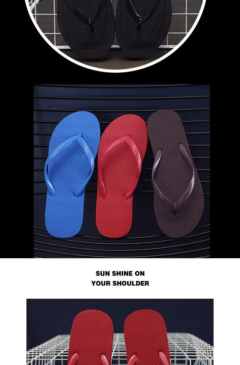 Solid Color Non-slip Leisure Couple Slippers Women Summer Beach Slippers Outdoor Women Flip Flops Breathable Beach Sandals Women