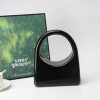 Ladies Wedding Party Crystal Iron Box Handbag Evening Bag Acrylic Material Hardness Internal Structure Pocket