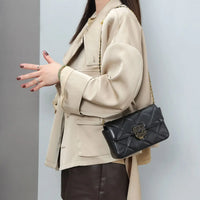 Fashionable New Women's Shoulder Bag Large Capacity Chain Crossbody Bag Vintage Style Genuine Leather Women's Bag