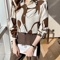 Print Shirts & Blouses for Women Fine Elegant Fashion Chic Chiffon Woman Top
