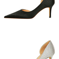 Shoes Woman Pumps Pointed Toe Shallow High Heels Snakeskin Satin Thin Heel Sandals Stiletto Party Shoes