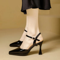 High Heels Sandals Women Fashion Solid Color Heels Sandals Pointed Toe Stiletto Ladies Commuting Single Shoes