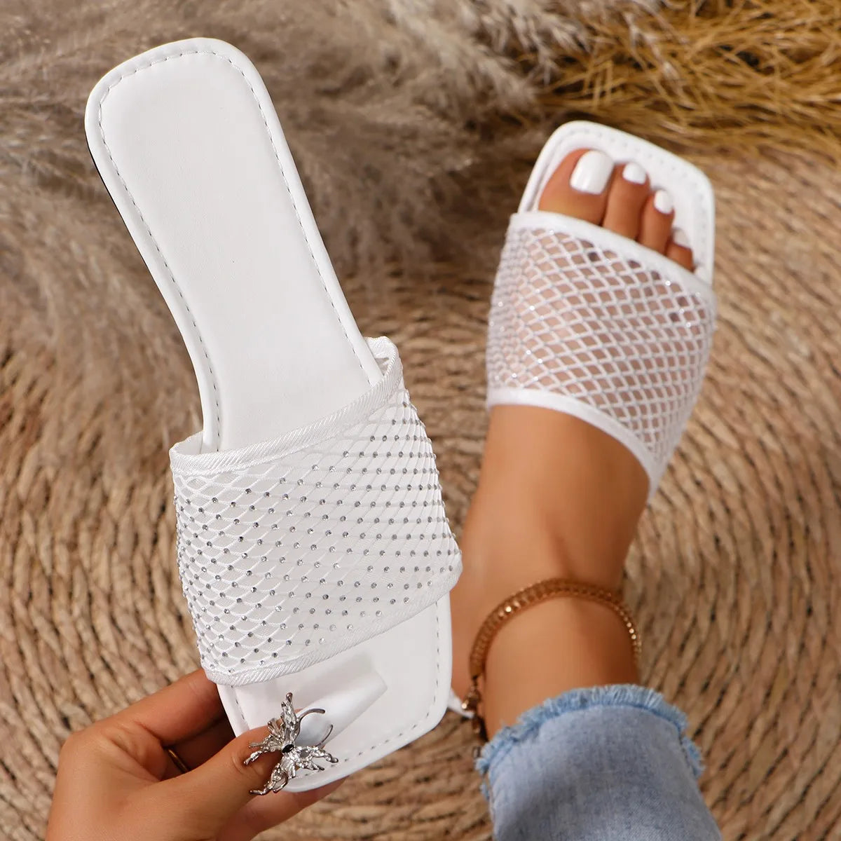 Women's Flat Sandals Lightweight Comfortable Casual Shoes Outdoor Vacation Beach Shoes
