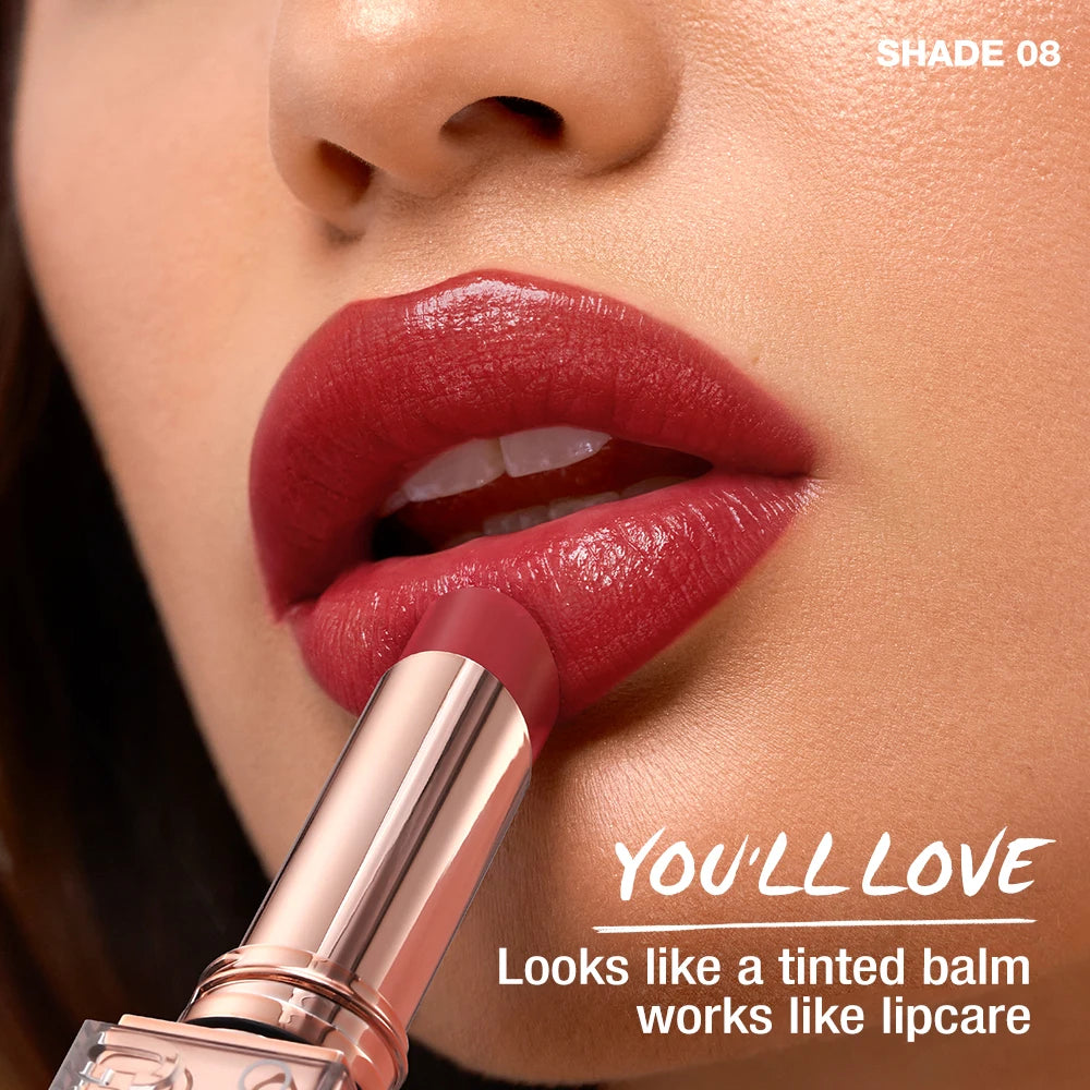 Lipstick Lip Tint Moisturizing Nourishing Glow Lightweight Smooth Non-Sticky Refreshing Red High-shine Lipstick Makeup
