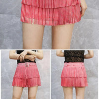 Tassel Short Shorts Women's Diamond Embellished Mid-Waist Dance Denim Hot Pants Outerwear Fashionable Korean Style Sexy