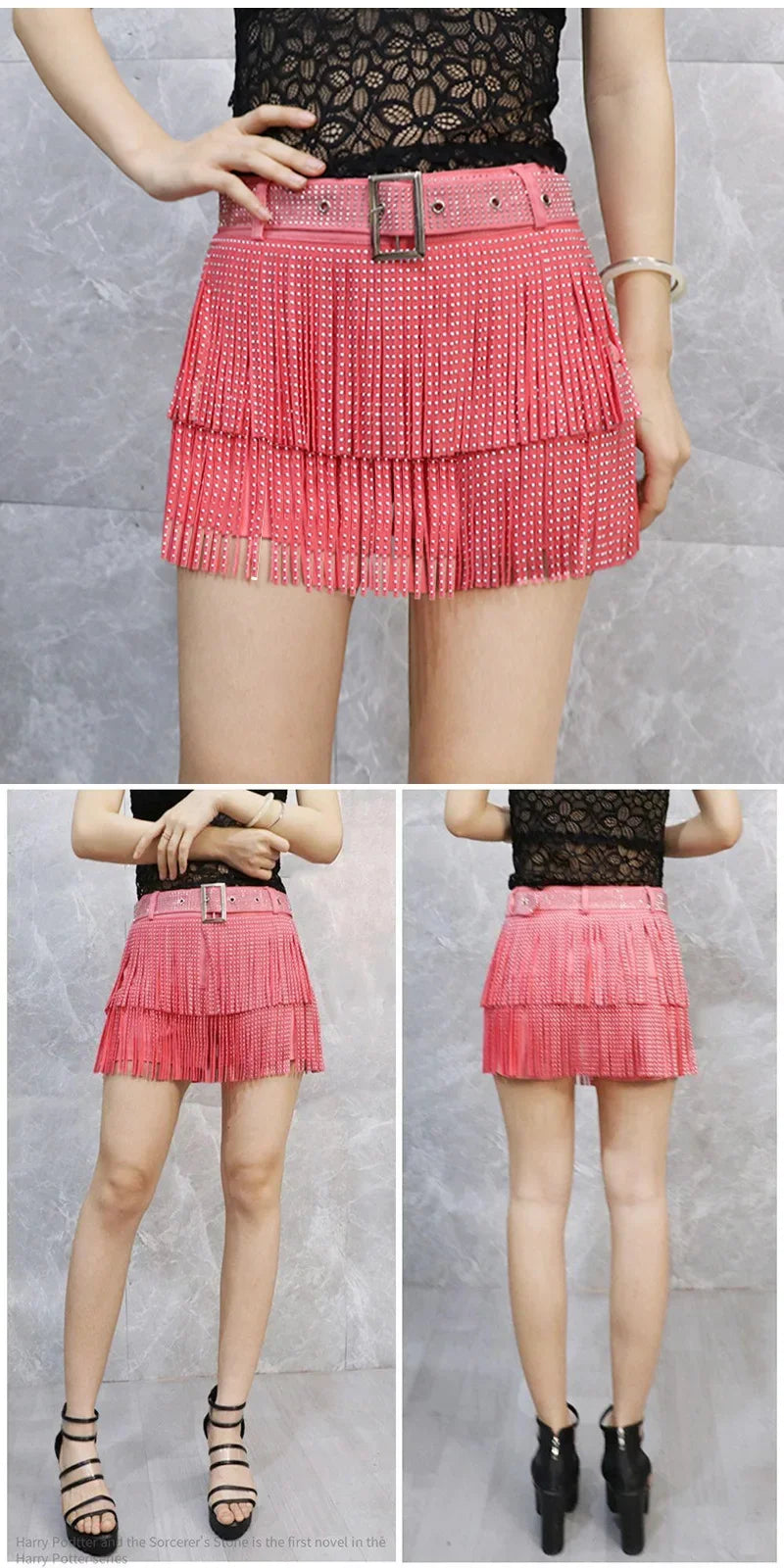 Tassel Short Shorts Women's Diamond Embellished Mid-Waist Dance Denim Hot Pants Outerwear Fashionable Korean Style Sexy