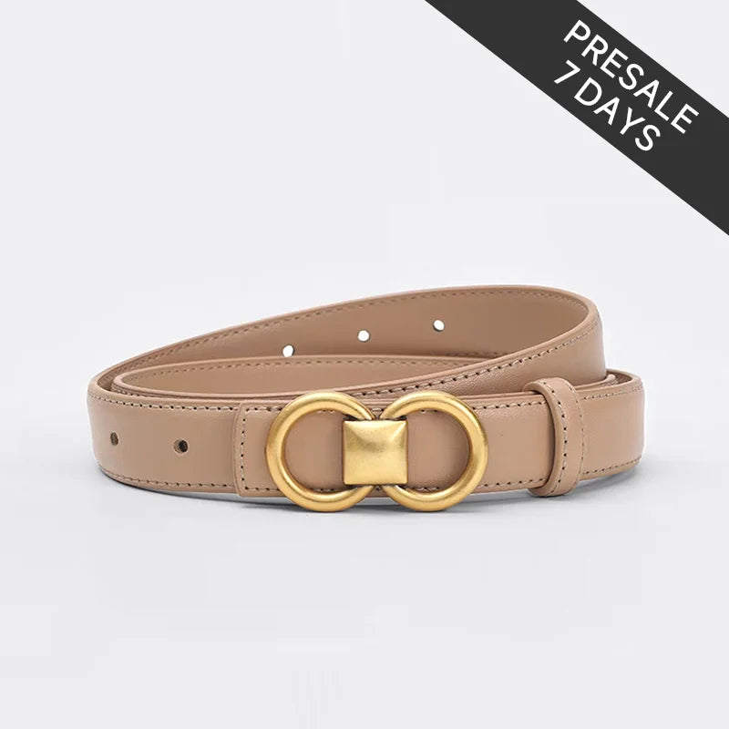 BEAUTODAY Belt Women Cow Leather Solid Color Symmetrical Buckle Waistband Jeans Dress 2024 Ladies Accessories Handmade 91102 Natalia Home Fashion   95cm-khaki-CHINA Natalia Home Fashion