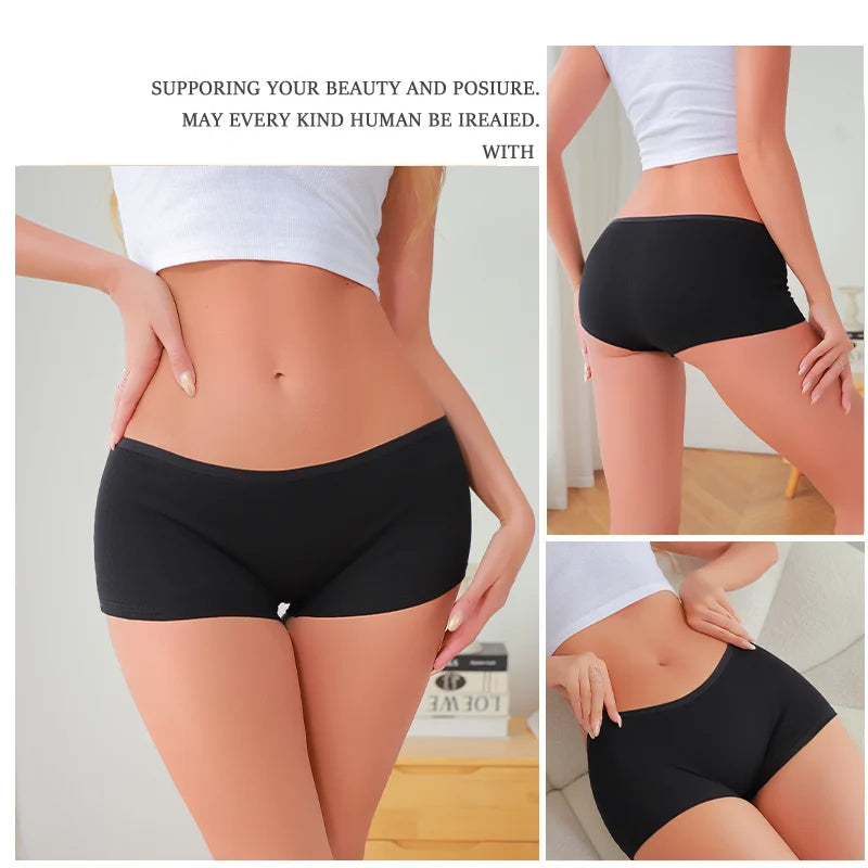 Women's Seamless Panties Sports Boxers Underwear Female Solid Color Comfortable Briefs Cozy Lingerie Intimate Underpants