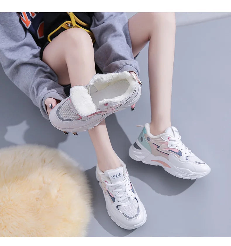 Women's Casual Breathable Leather Sneakers Versatile Flat Heel Shock Absorption Comfortable and Fashionable Shoes
