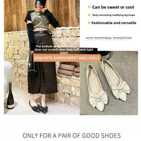 Soft Bottom Flat Casual Women's Shoes Butterfly Knot Slip-On Simple Design Shoes  Synthetic Leather