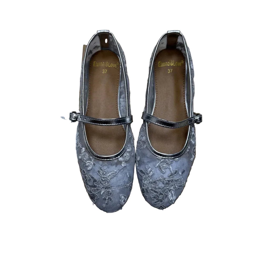 Ultra Soft Lace Breathable Flat Bottom Women's Shoes Quality Women's Casual Shoes Low Heel Floral Pattern