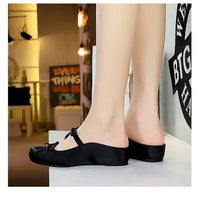 Ladies Slippers Bowknot Silks Satins Women Shoes Round Head Women Sandals Summer Shoes Women Slippers