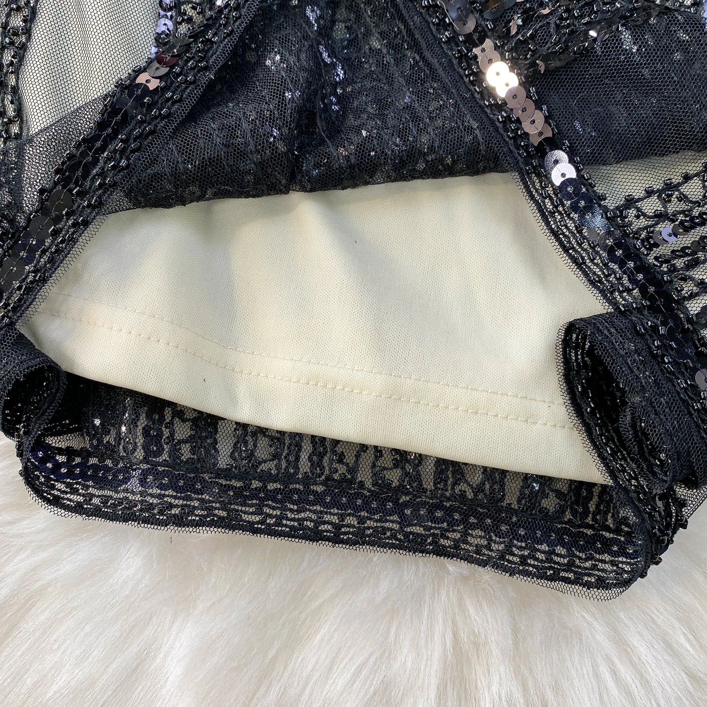 Sexy Sleeveless V-neck mesh sequin Bodycon Dress Chic Women Slim Women Slip Dress