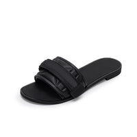Fashionable and casual one-word flip-flops for women with lettered buckles and a flat bottom - Natalia Home Fashion