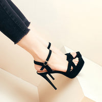 High Heels Sandals Summer Sexy Ankle Strap Open Toe Party Dress 12CM Platform Gladiator Women Shoes