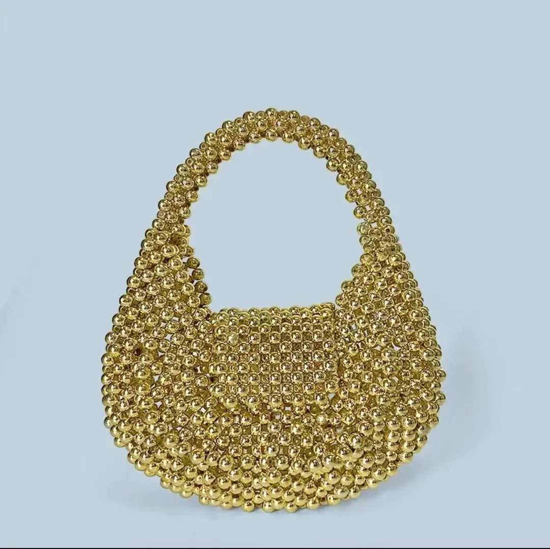 New Light Luxury and High-End Hand-Beaded Mini Bead Bag Shiny Portable Banquet Bag - Natalia Home Fashion