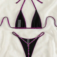 Sexy Extreme Mini Micro Thong Bikini Diamond Bikinis Female Swimsuit Women Swimwear Two-pieces Bikini Set Bathing Suit Swim