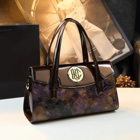 Fashionable Midlife Mom Handbag Soft PU Leather Women's Bag Elegant High-End Crossbody Handbag Polyester Lining
