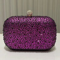 Women Rhinestone Purse Women's Round Box Shaped Evening Bags Elegant Formal Party Stylish Ladies Handbag Silver Clutch