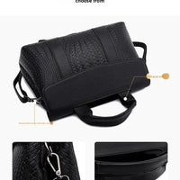 Large Capacity Ladies Handbag Fashion Woven Pattern Shoulder Bag Vintage Style Polyester Lining Soft PU Leather Material Commuter Bag