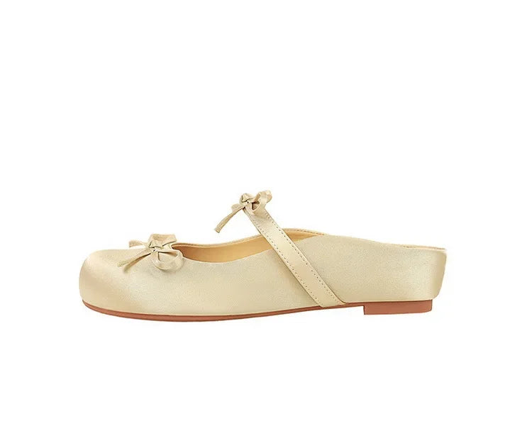 Ladies Slippers Bowknot Silks Satins Women Shoes Round Head Women Sandals Summer Shoes Women Slippers