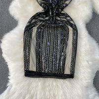Sexy Sleeveless V-neck mesh sequin Bodycon Dress Chic Women Slim Women Slip Dress